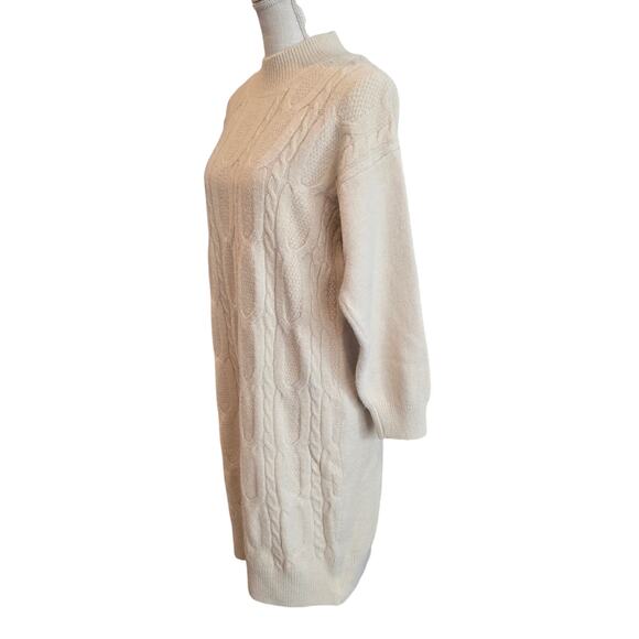 Women's Cream Knit Sweater Dress Sz Onesize / Oversized - Picture 2 of 4